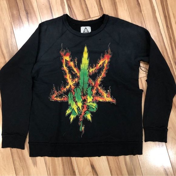 RELISTED 👹 LAST ONE 👺UNIF BURNING WEED ON FIRE RING PENTAGRAM DISTRESSED - Picture 8 of 9